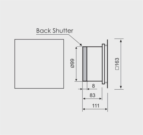 Bardzowydajny wentylator domowy. Panel Naturalne Drewno. Standard