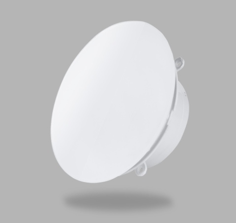 Wentylator łazienkowy BARDZO CICHY. Szklany Panel. Biały Połysk. Wyposażenie standard. Średnica 100 mm