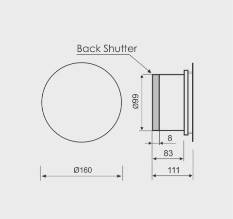 Wentylator łazienkowy serii MMP – Szklany Panel Czarny. Mat TURBO. Wyposażenie Higrostat. Średnica 100 mm