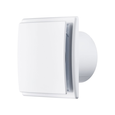 Wentylator łazienkowy serii OK. Biały Połysk. Wyposażenie standardowe. Oświeltenie Biały Led. Średnica 100 mm